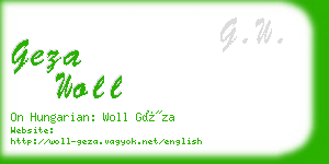 geza woll business card